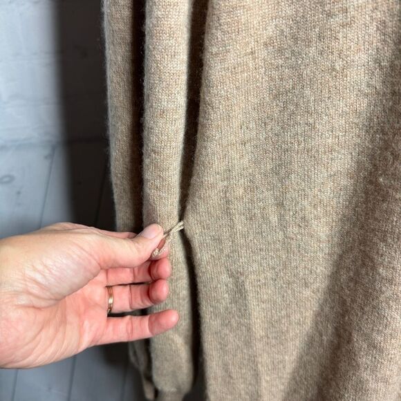 NEW Nordstrom tan cashmere knit straight leg jumpsuit size large luxurious - Picture 5 of 11